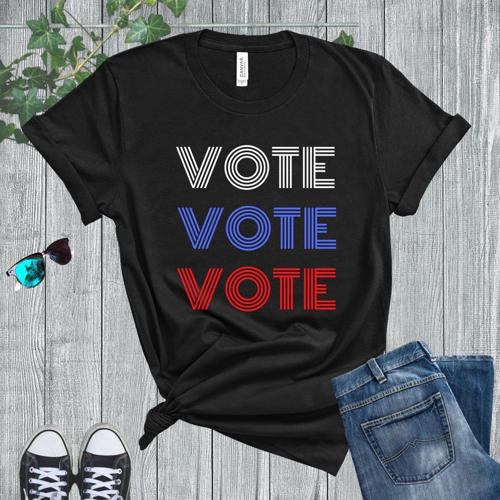 WOMAN SIZE Vote Shirt, BLACK T-shirt